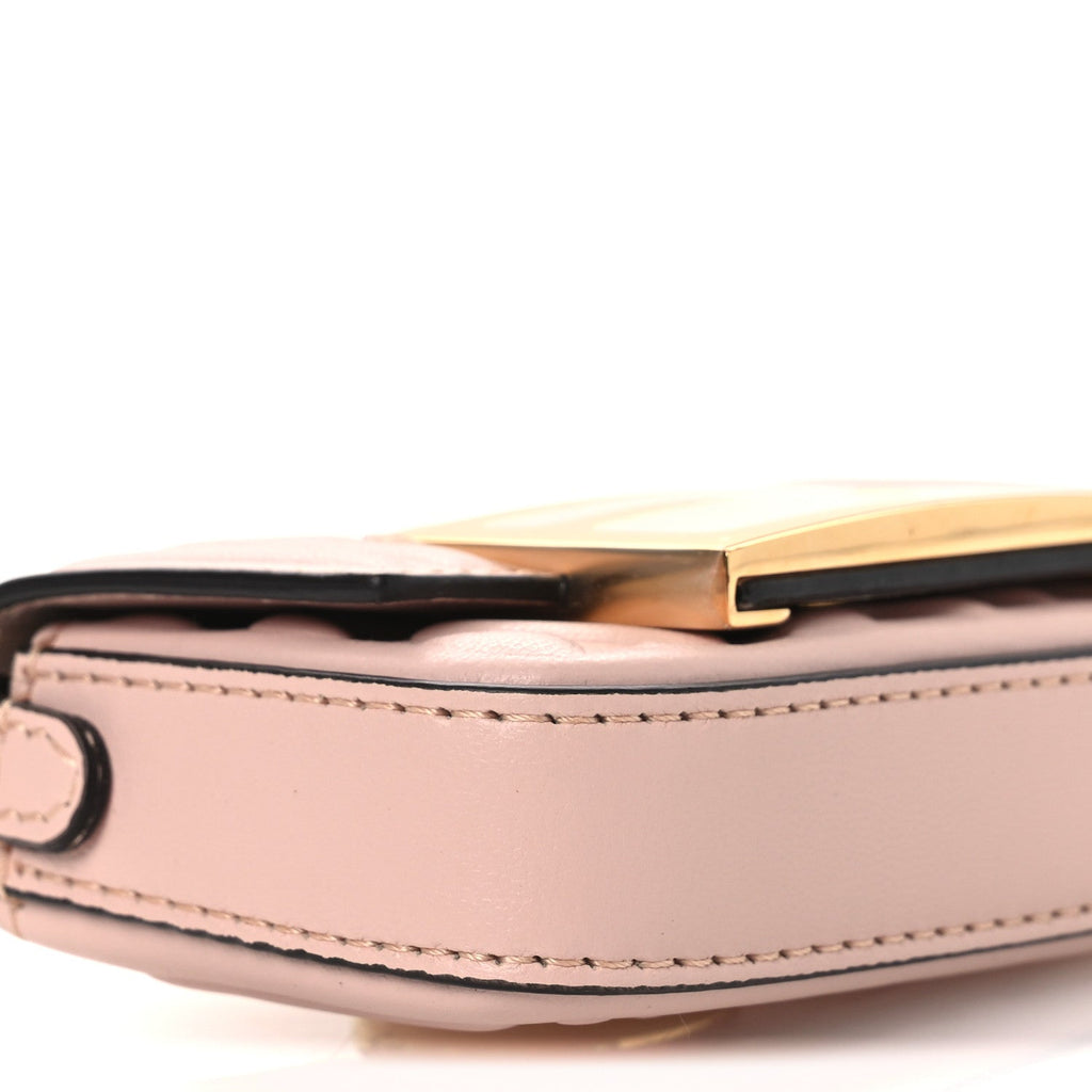 Nappa Matisse FF Embossed Nano Baguette Charm Rosa Quarzo