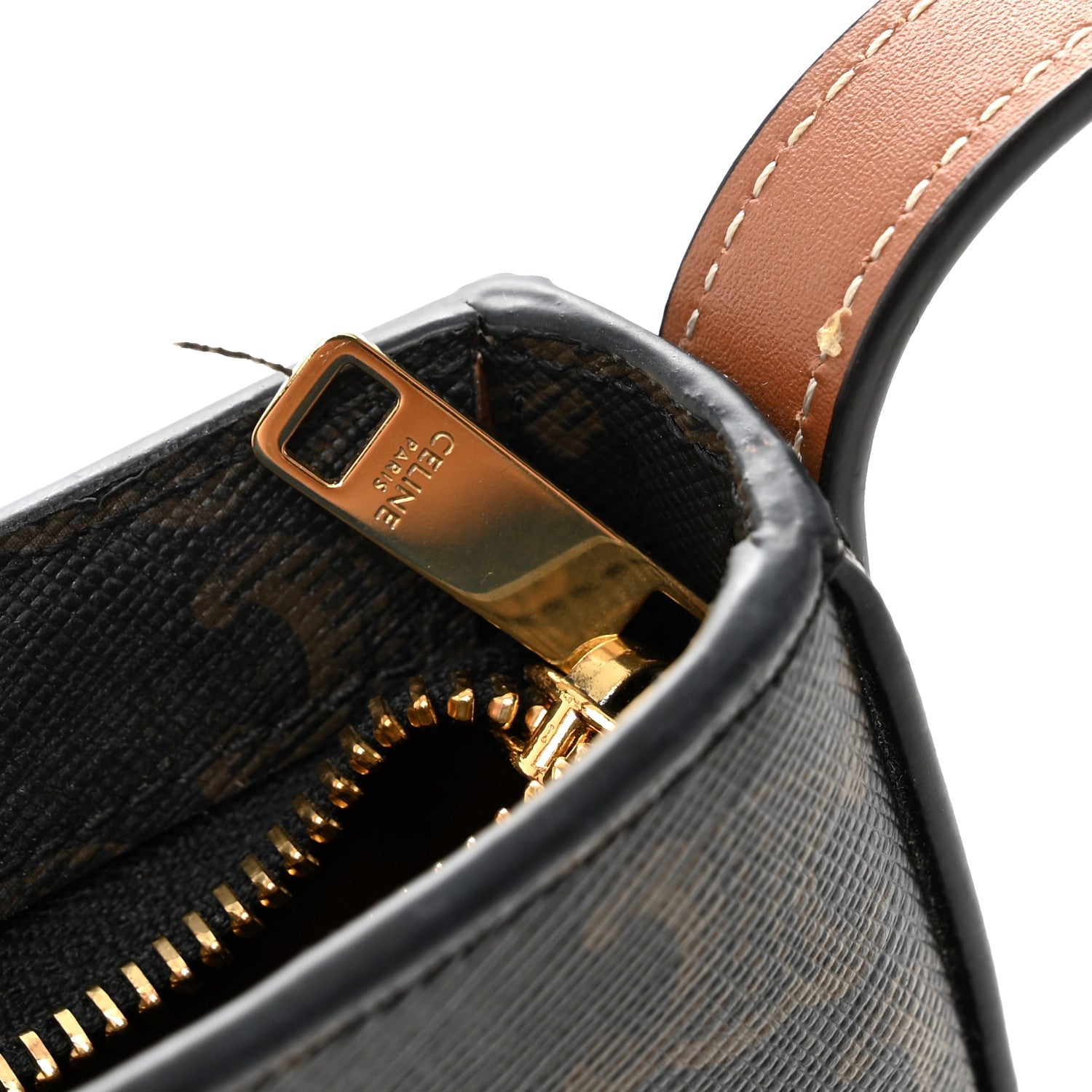 Triomphe Canvas Calfskin Medium Tilly Triomphe Shoulder Bag Tan