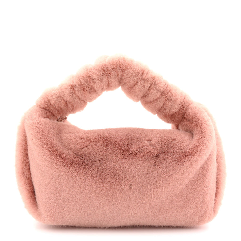 Faux Fur Mini Scrunchie Bag Pink