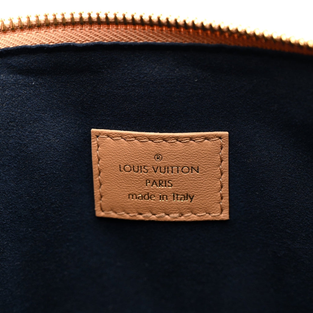 Lambskin Embossed Monogram Coussin PM Camel