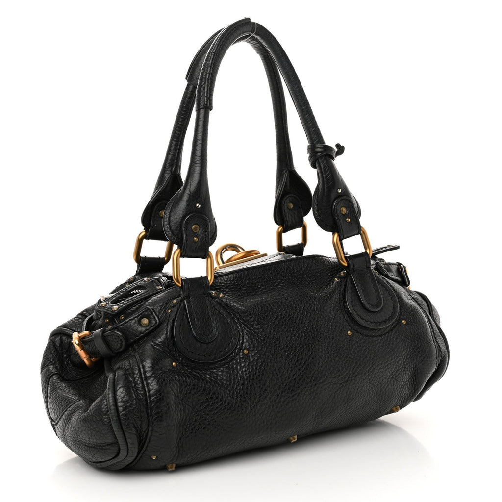 Calfskin Medium Paddington Satchel Black