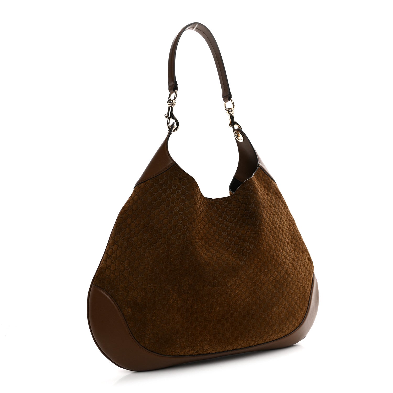 GG Suede B Large Shoulder Bag Brown