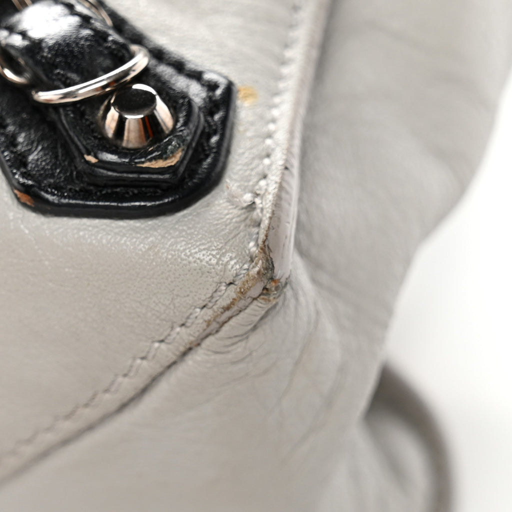 Calfskin Papier Mini A4 Zip Around Tote Grey Black