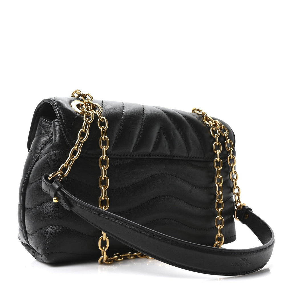 Calfskin LV New Wave Chain Bag Black