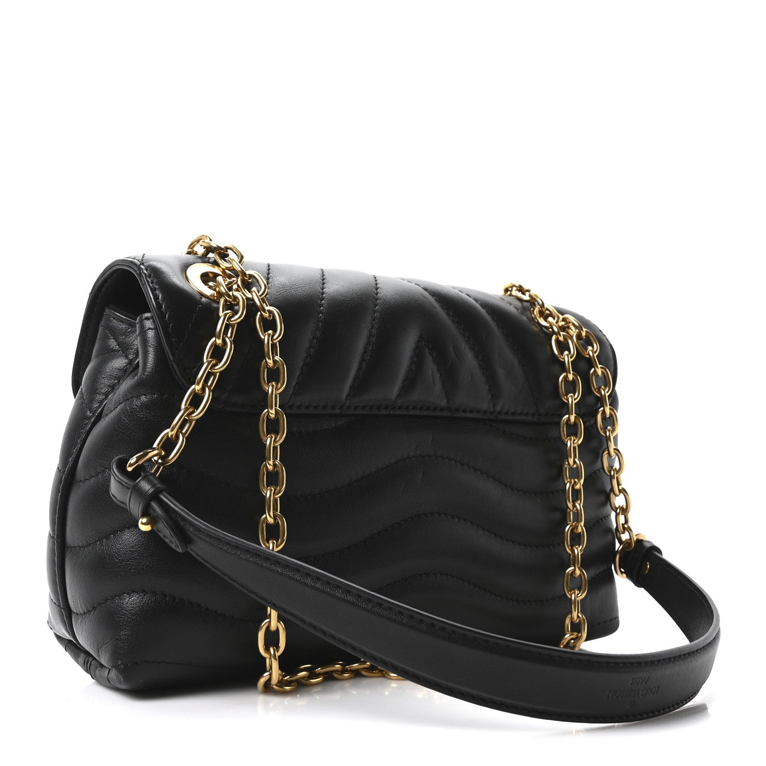 Calfskin LV New Wave Chain Bag Black