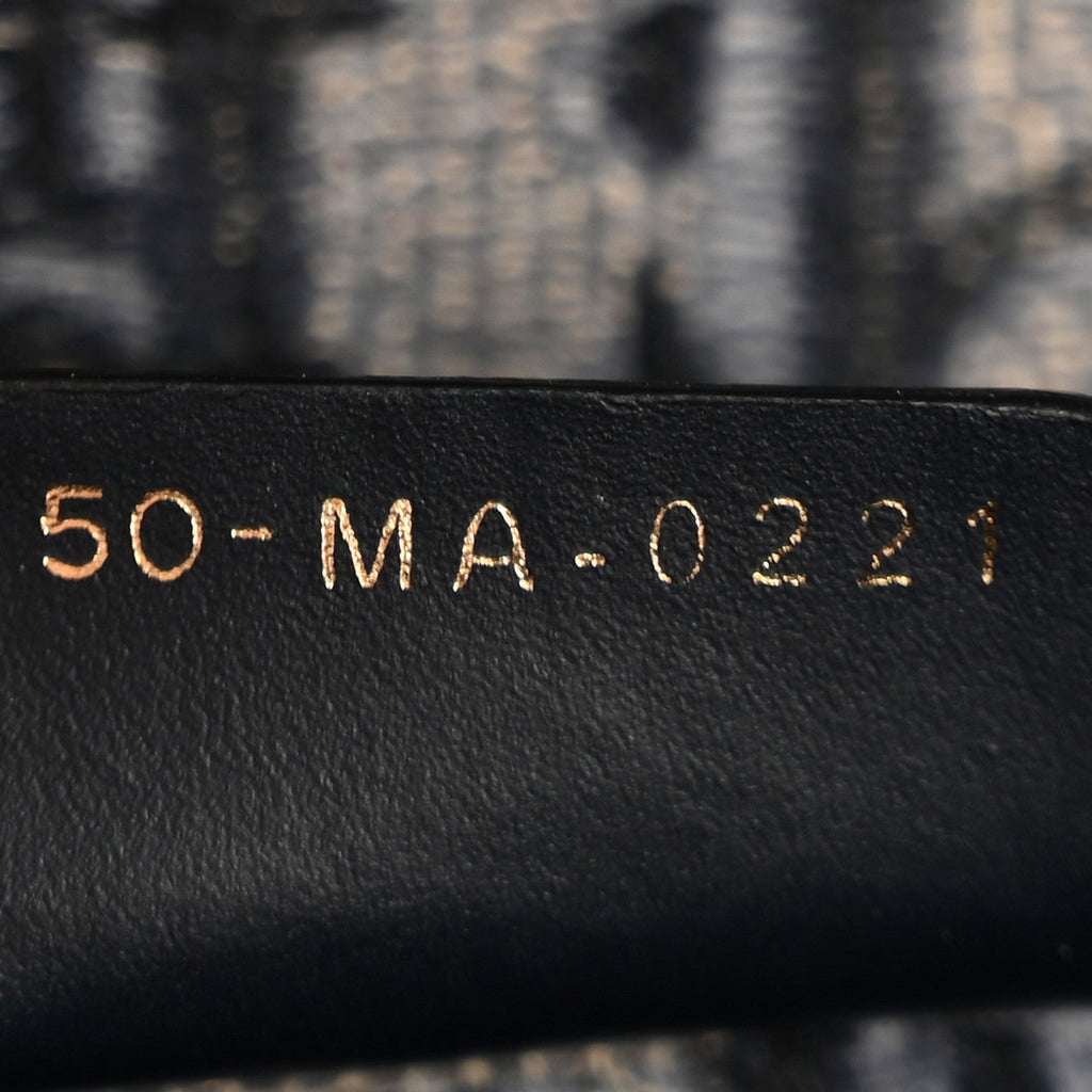 Oblique Embroidered Saddle Bag Blue