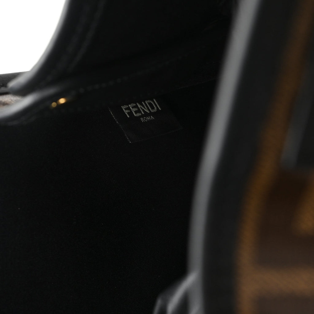 Glazed Fabric Vitello Century FF 1974 Stamp Patch Medium Peekaboo Defender Cover Mogano Panna Black