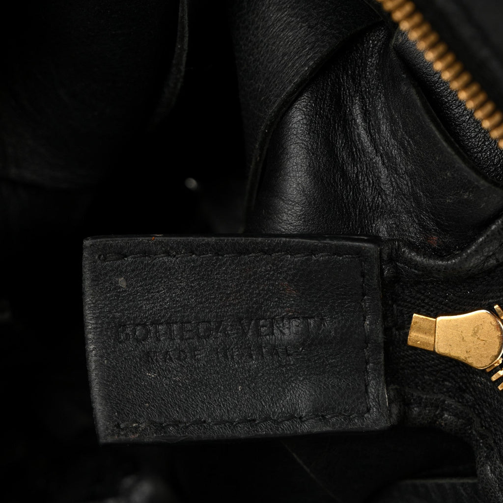 Lambskin Maxi Intrecciato Mini Cassette Camera Bag Black