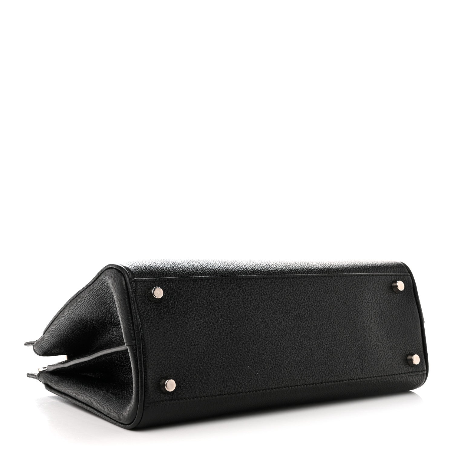 Grainy Calfskin Small Zumi Top Handle Bag Black