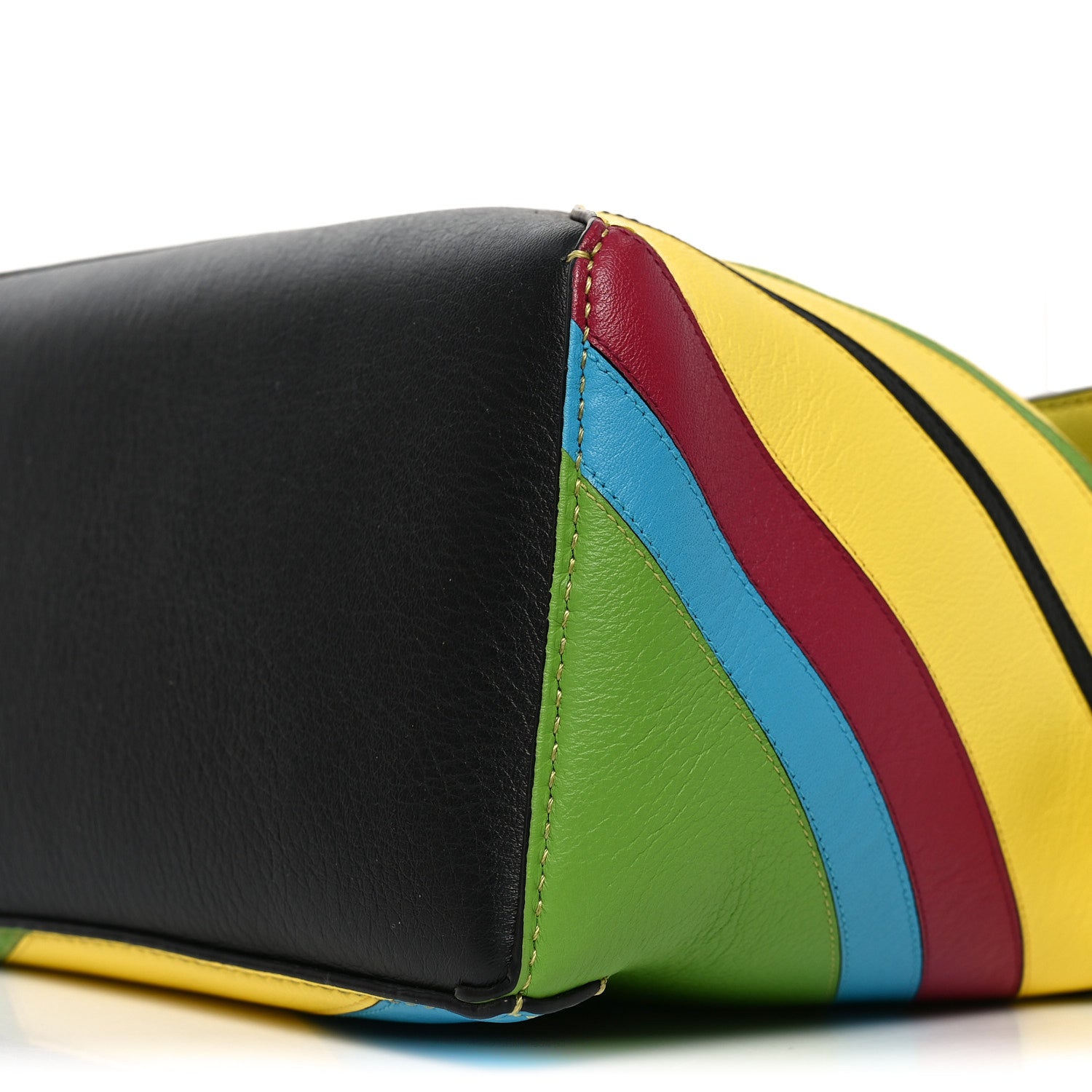 Calfskin Stripe Small Puzzle Edge Bag Multicolor
