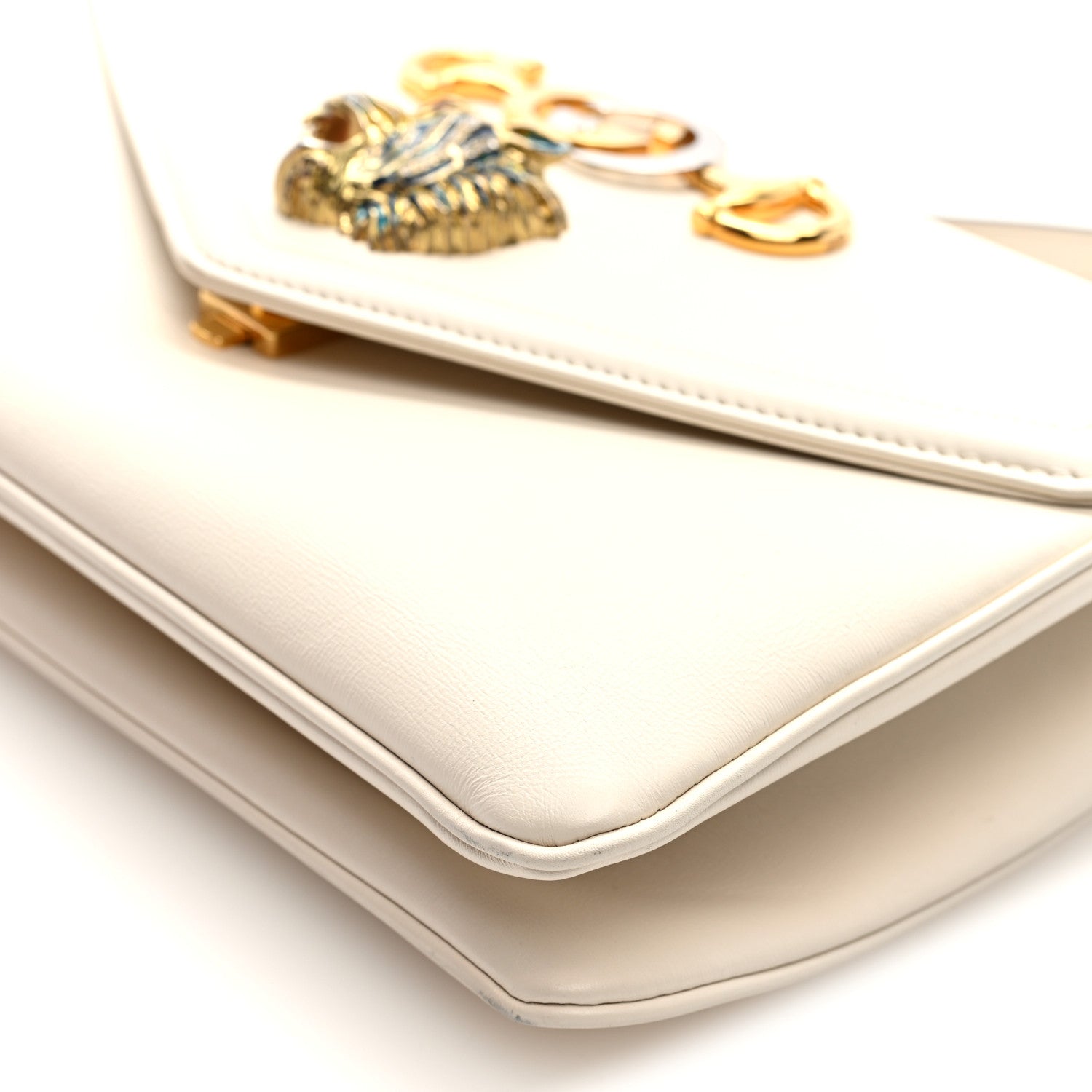 Vitello Palmellato Lux Crystal Medium Rajah Shoulder Bag Mystic White Multicolor