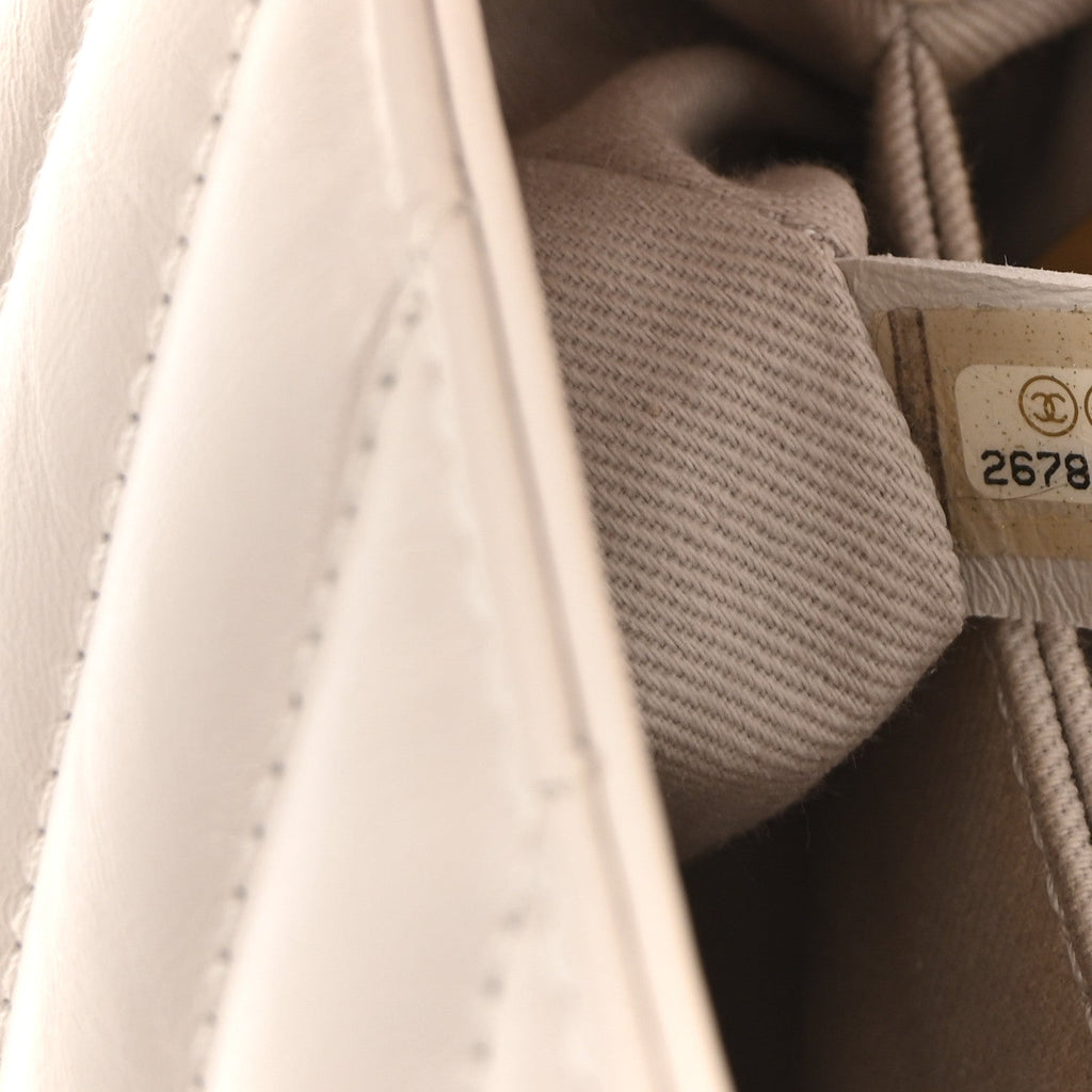 Calfskin Chevron Quilted Mini Coco Handle Flap Rose Pale