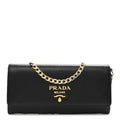 Vitello Move Metal Oro Chain Wallet Black