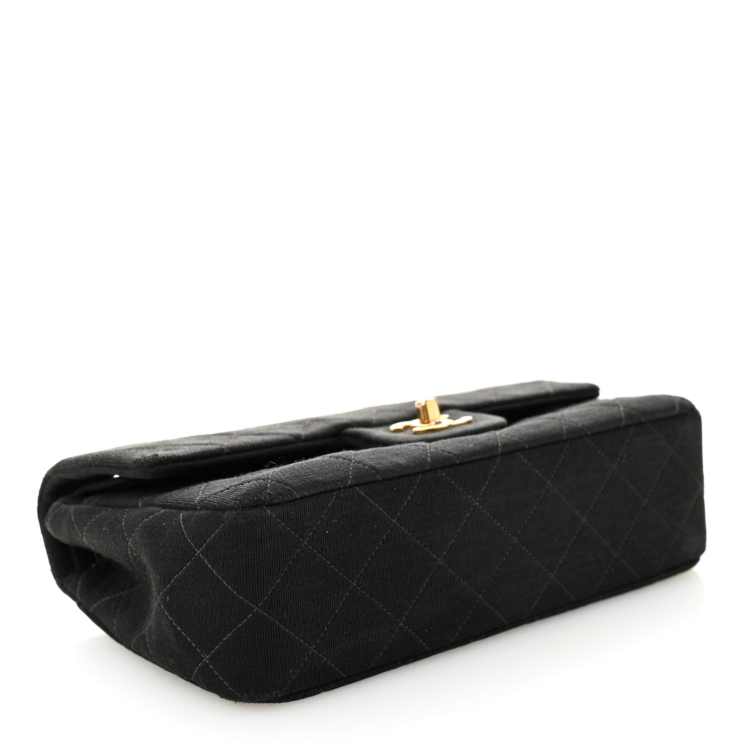 Jersey Quilted Small Double Flap Black