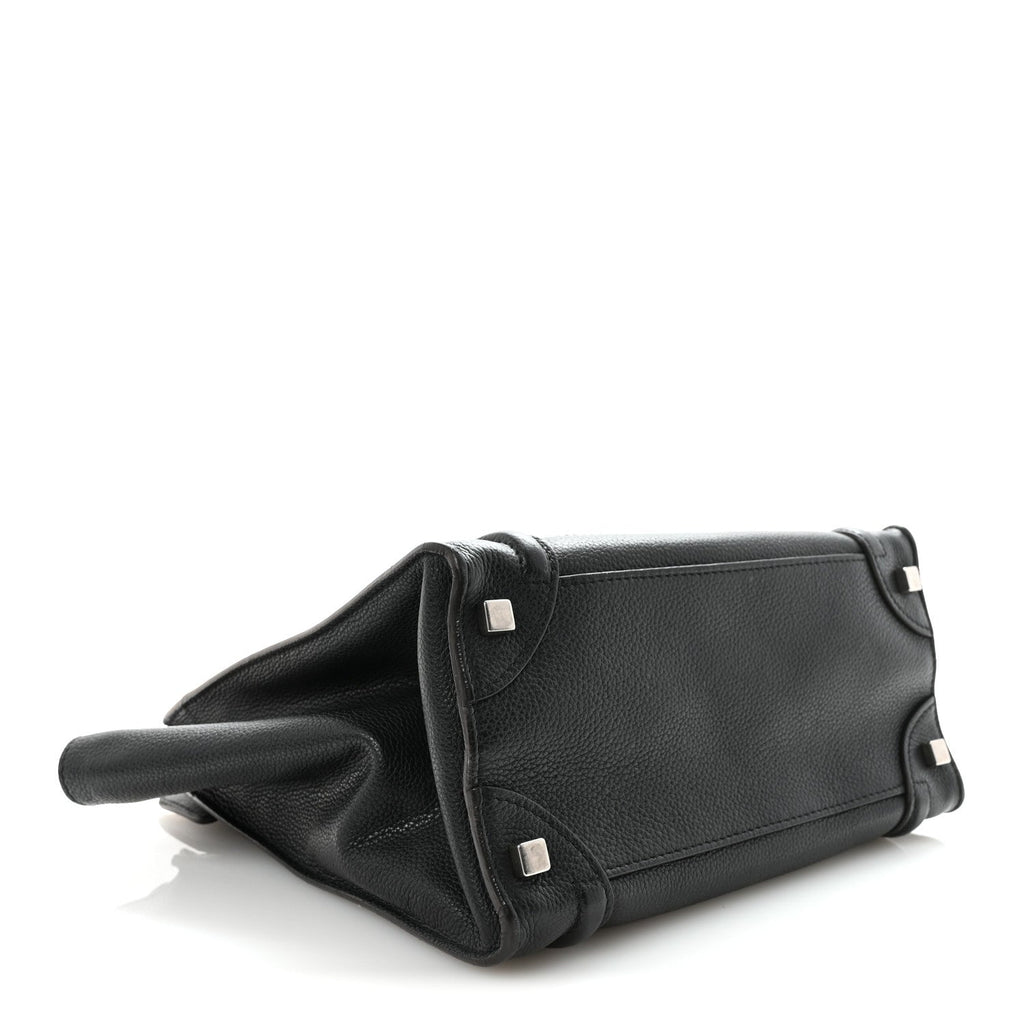 Drummed Calfskin Micro Luggage Black