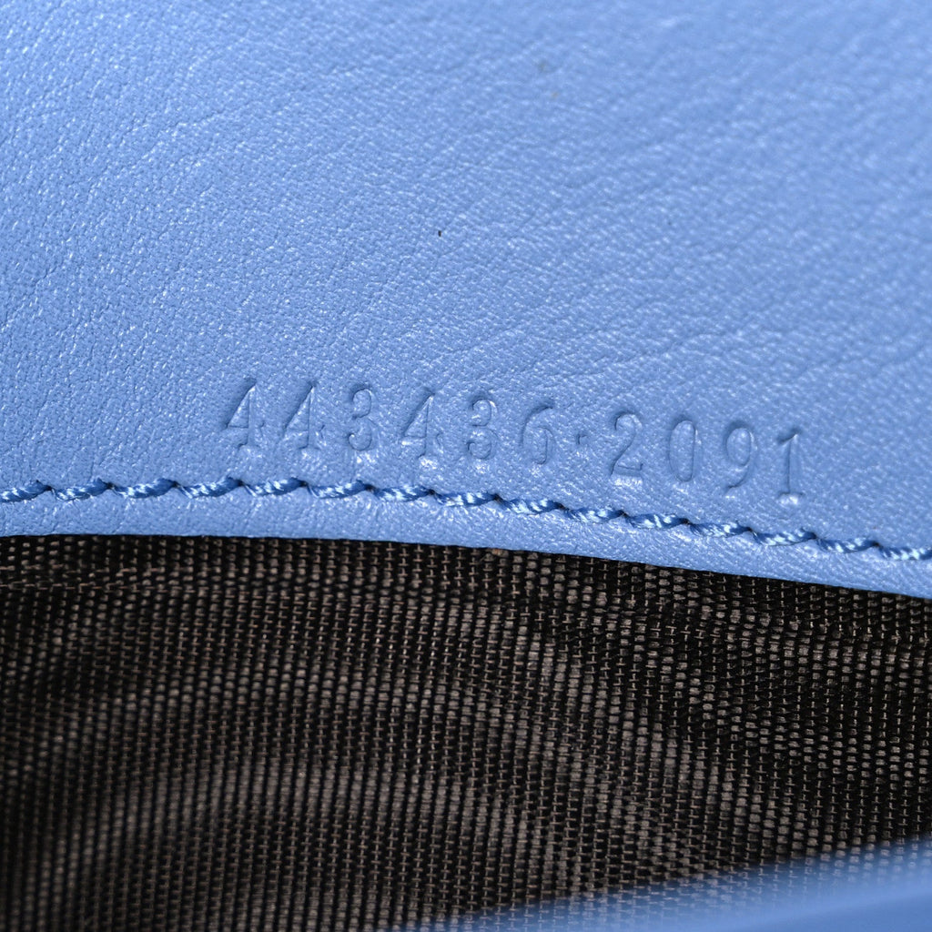 Calfskin Matelasse GG Marmont Continental Wallet Clear Sky Blue