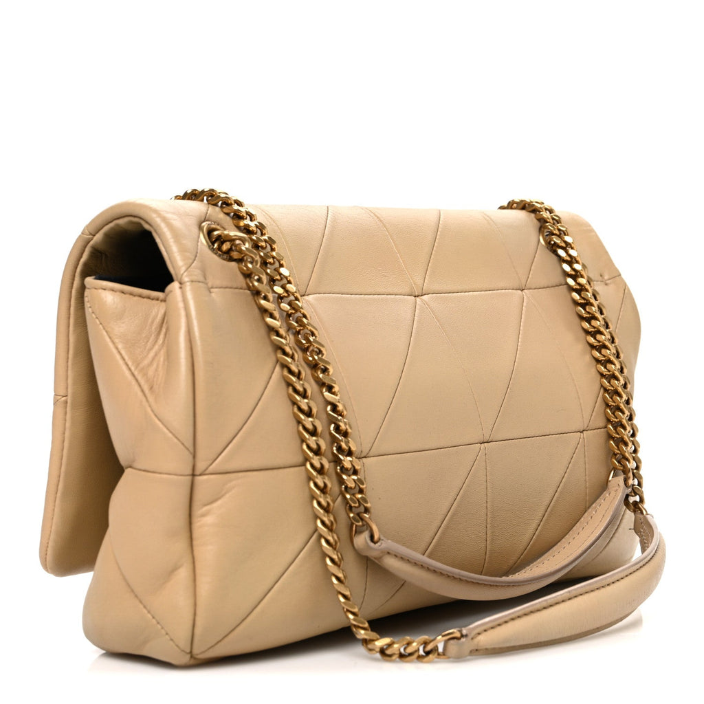 Lambskin Patchwork Monogram Medium Jamie Beige