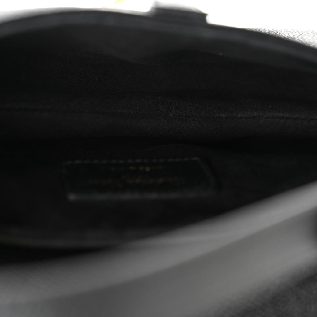 Grained Calfskin Mini Saddle Bag With Strap Black
