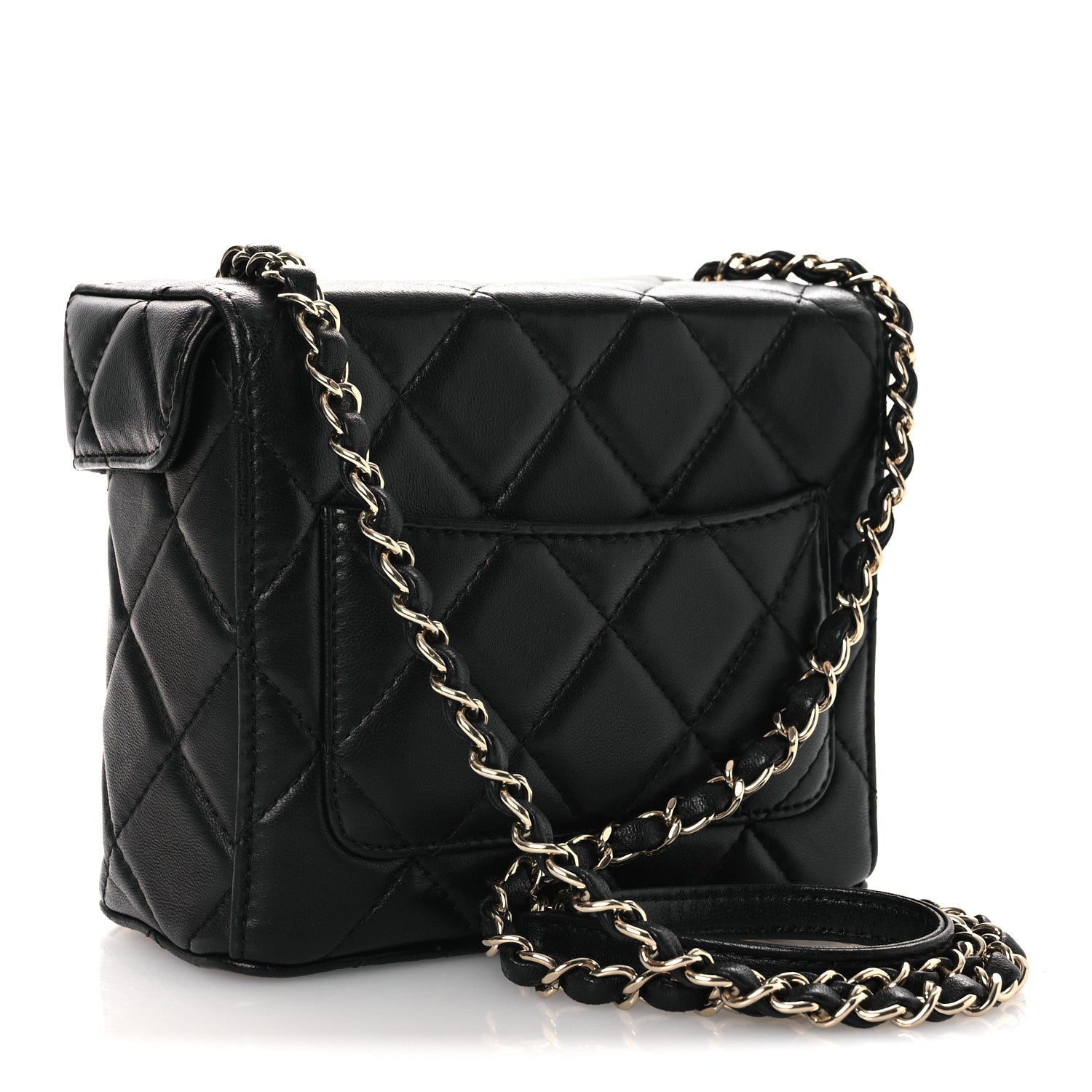 Lambskin Quilted Small Box Bag Black