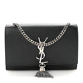 Grain De Poudre Small Classic Monogram Kate Tassel Satchel Black