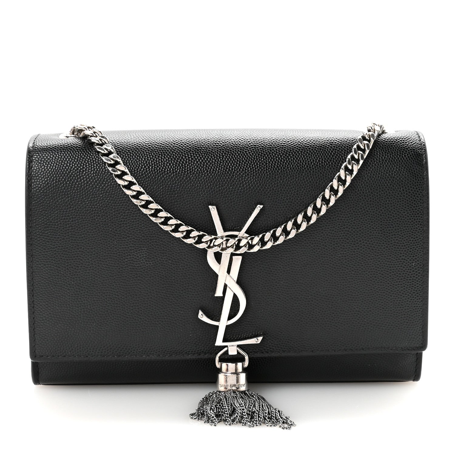 Grain De Poudre Small Classic Monogram Kate Tassel Satchel Black
