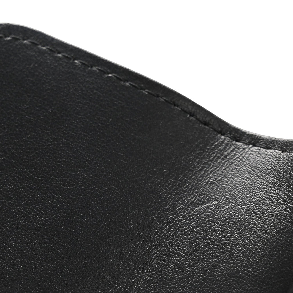 Calfskin Quilted Perfect Fit Coin Purse With Chain Black