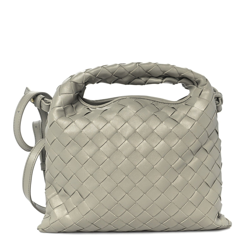 Calfskin Intrecciato Mini Hop Travertine