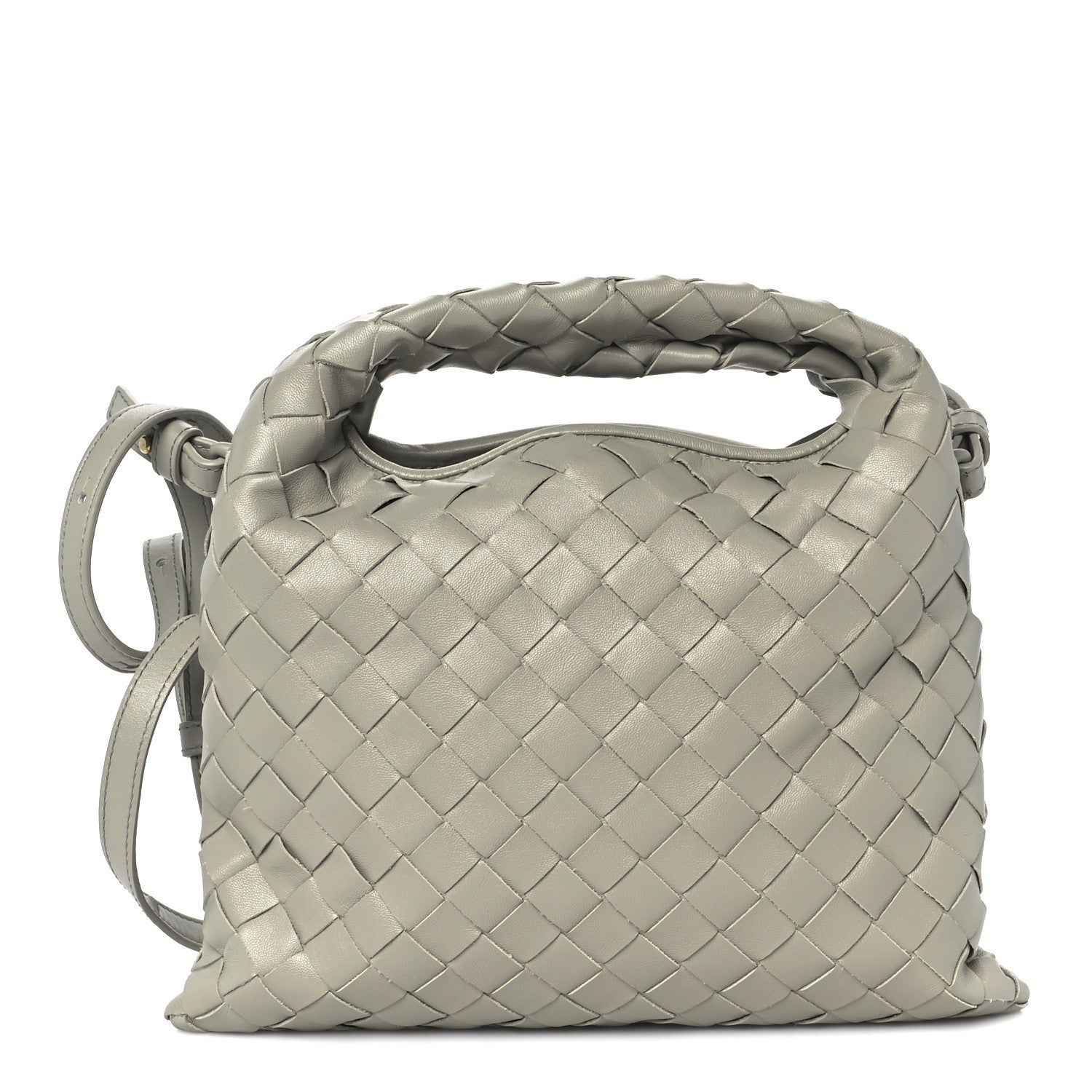 Calfskin Intrecciato Mini Hop Travertine