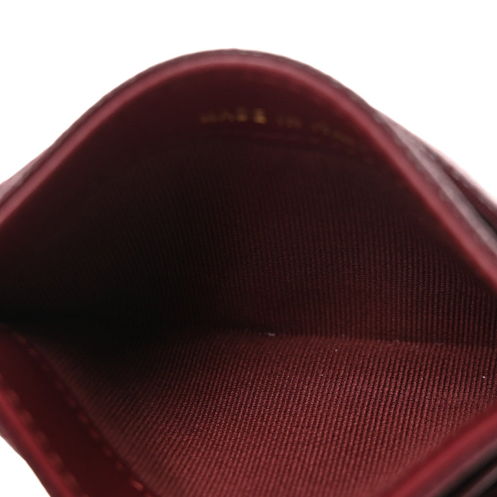 Caviar Chevron Quilted  Holder Dark Burgundy