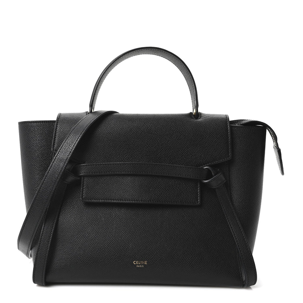Grained Calfskin Micro Belt Bag Black