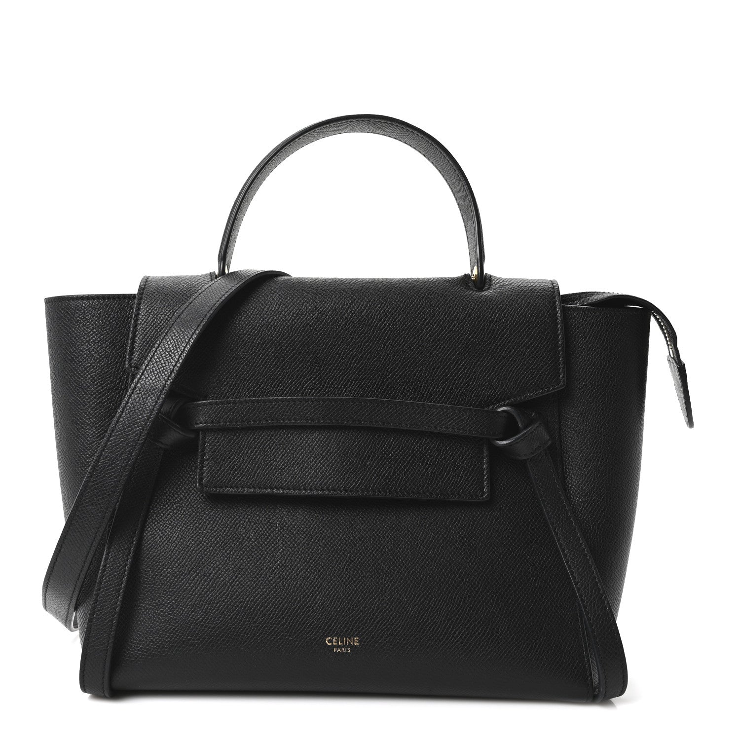 Grained Calfskin Micro Belt Bag Black