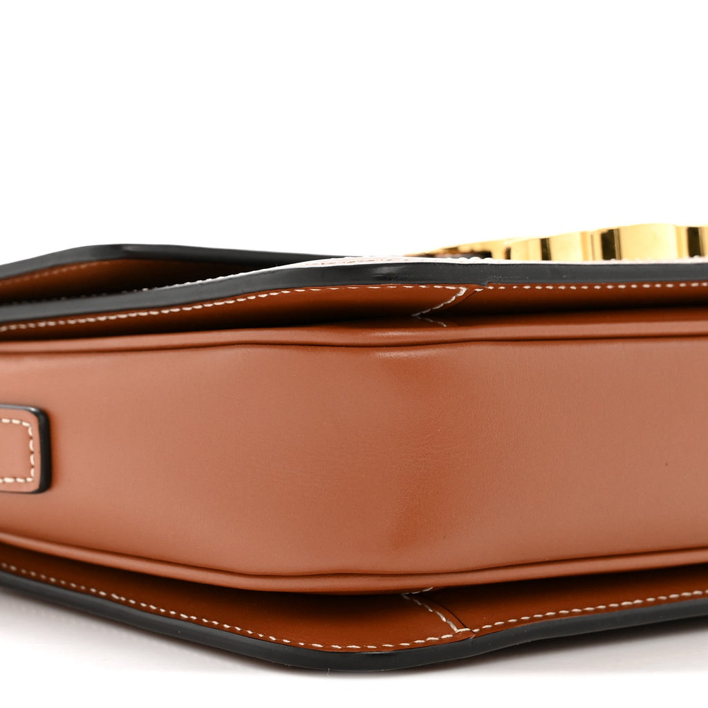 Calfskin Triomphe Canvas Teen Triomphe Bag Tan