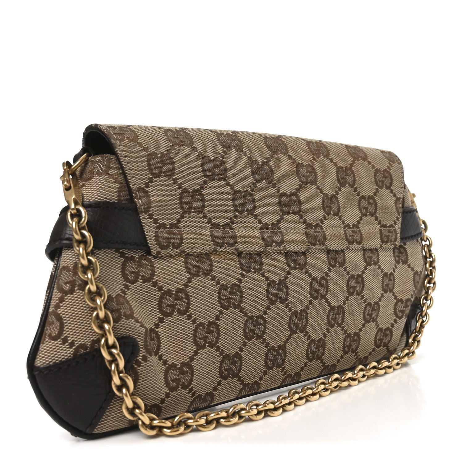 Monogram Horsebit Clutch Dark Brown