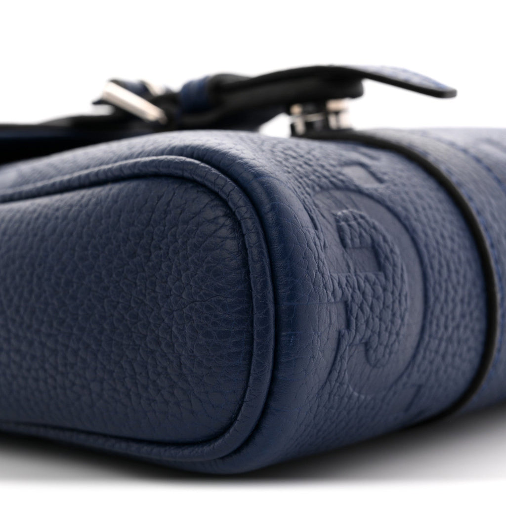 Piuma Calfskin Jumbo GG Embossed Small Messenger Bag Royale
