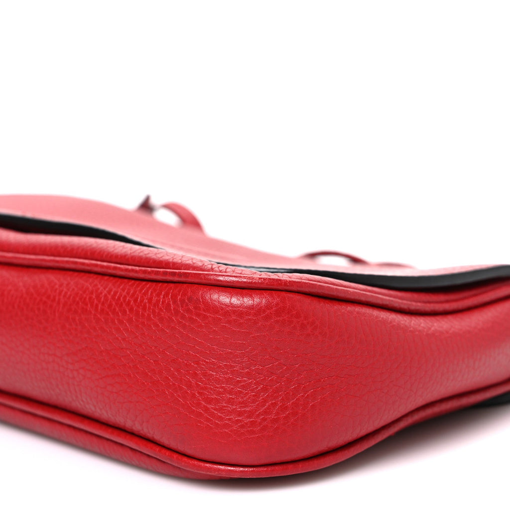 Pebbled Calfskin Medium Soho Flap Crossbody Vibrant Red