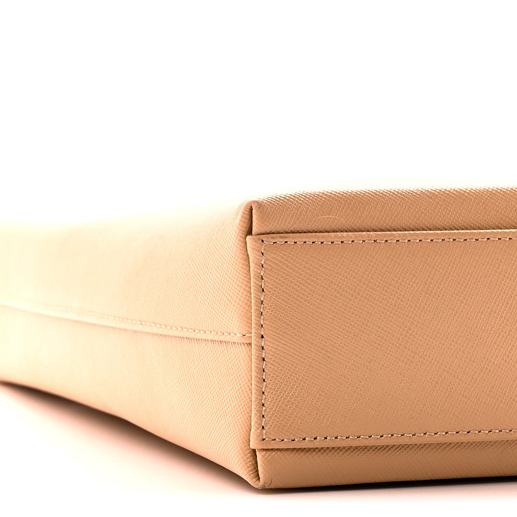 Hammered Calfskin Trifolio Shoulder Bag Sand