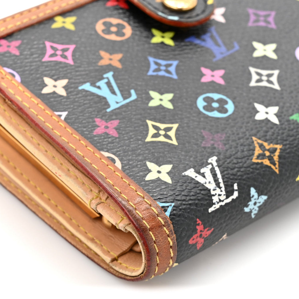 Monogram Multicolor French Purse Wallet Black