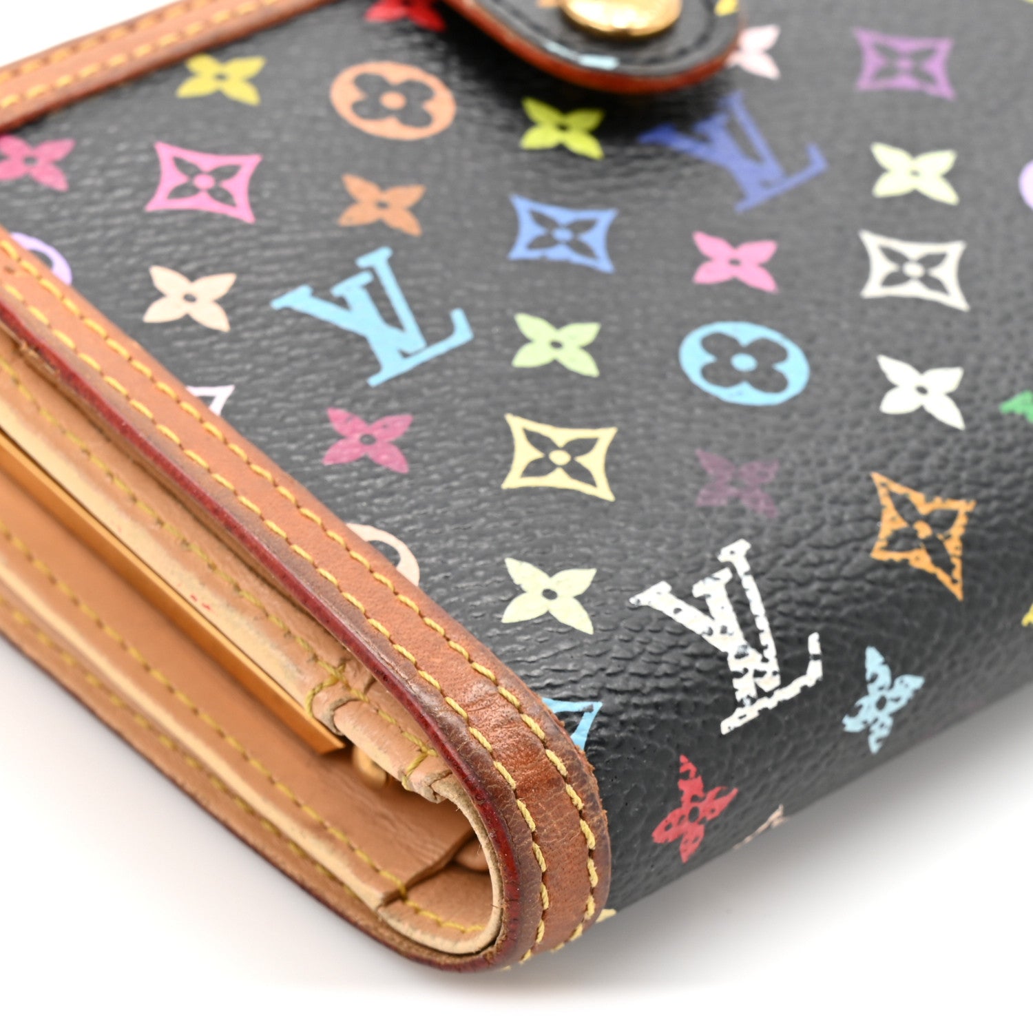 Monogram Multicolor French Purse Wallet Black