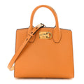 Hammered Calfskin Small The Studio Box Bag  Olivello
