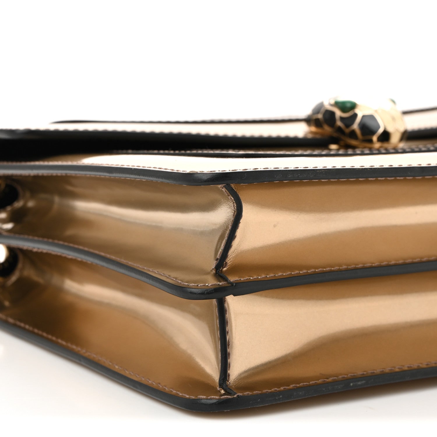 Metallic Calfskin Serpenti Forever Shoulder Bag Bronze
