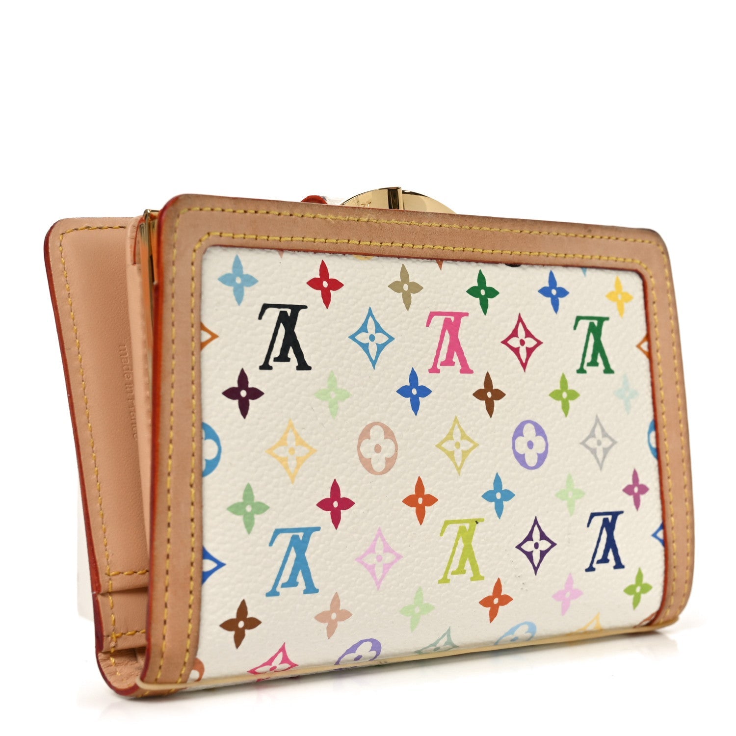 Monogram Multicolor French Purse Wallet White