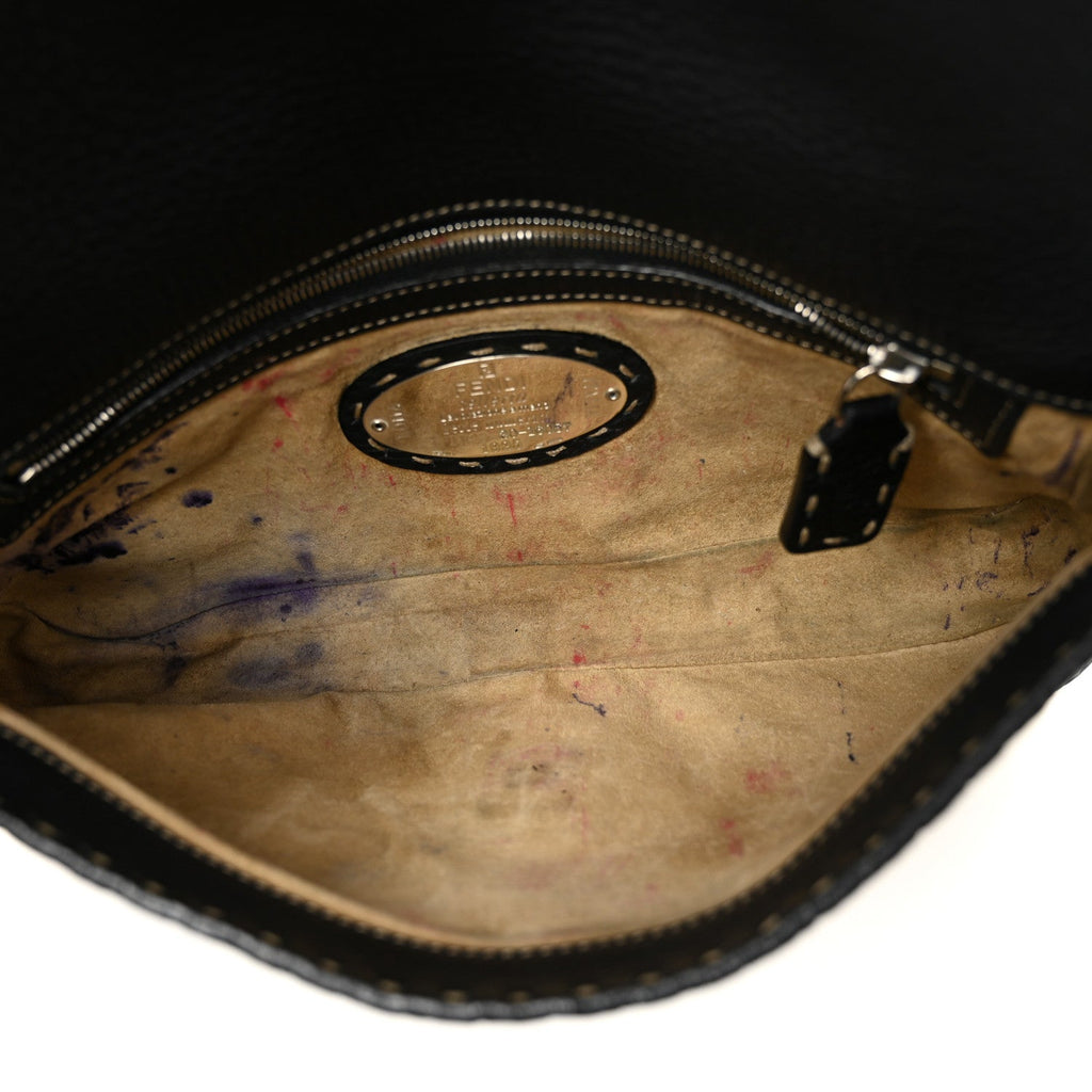 Calfskin Romano Selleria Baguette Black
