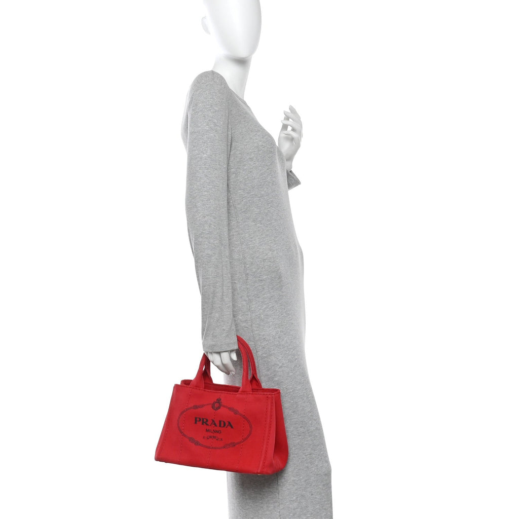 Canapa Small Logo Tote Rosso