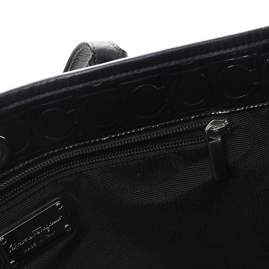 Patent Gancini Embossed Tote Black