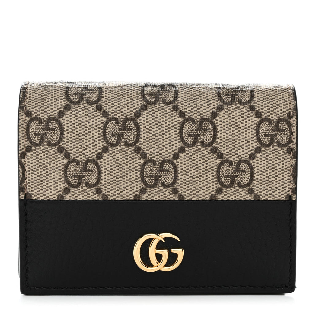 Dollar Calfskin GG Supreme Monogram GG Marmont  Case Black Beige Ebony