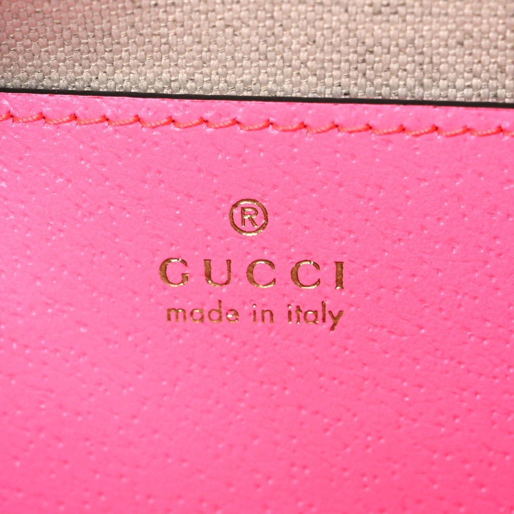 GG Supreme Monogram Textured Dollar Calfskin Web Ophidia Small Crossbody Bag Beige Ebony Fuchsia