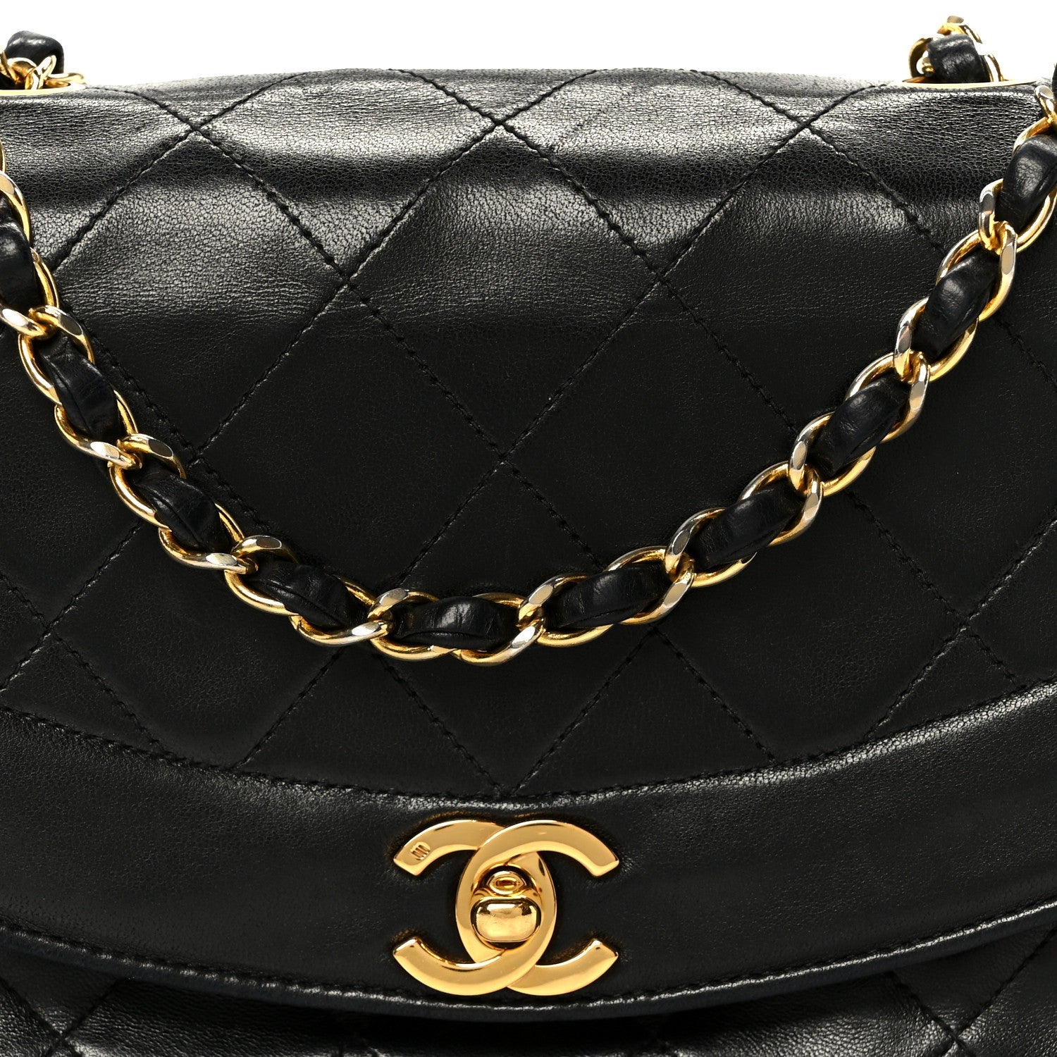 Lambskin Quilted Small Single Flap Black