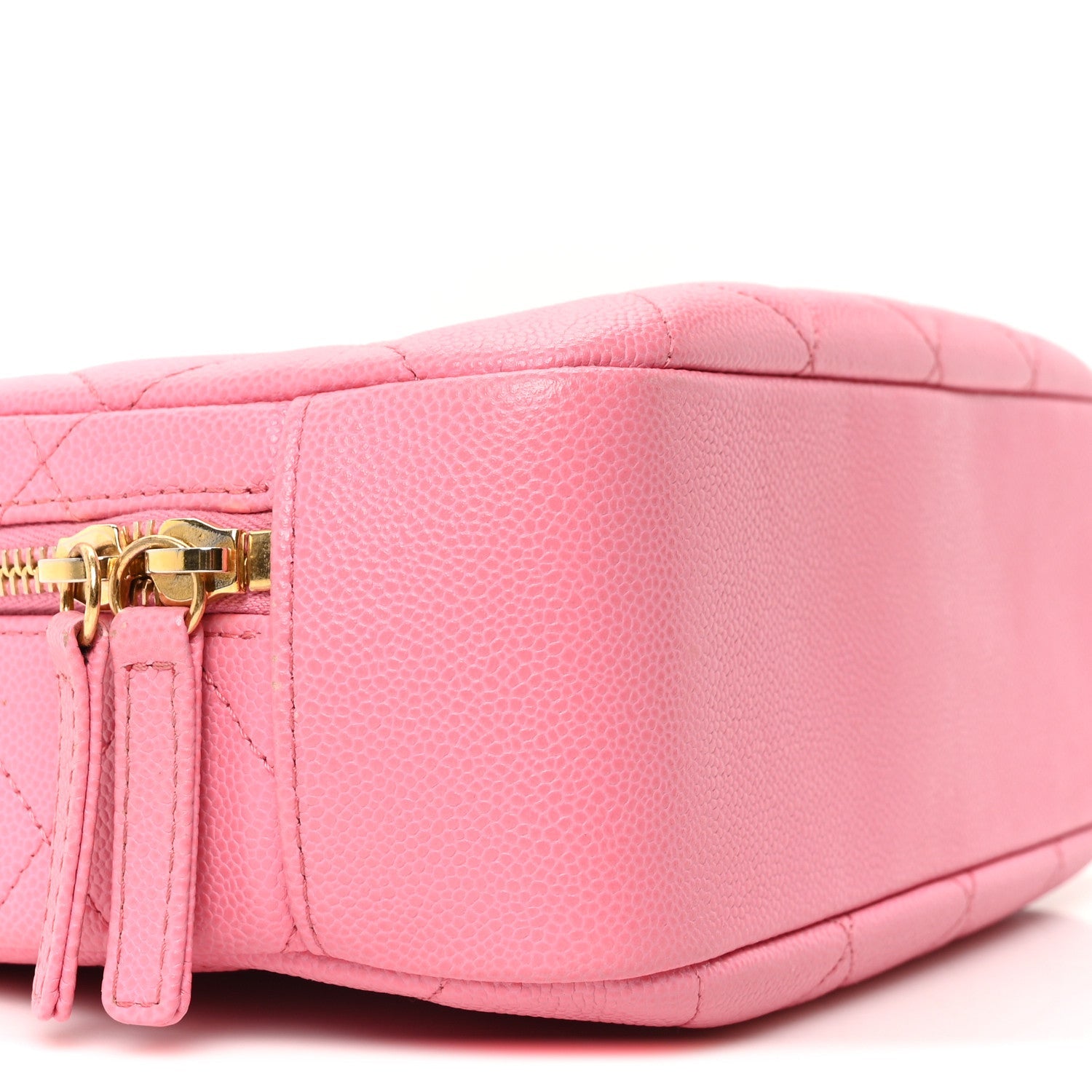 Caviar Quilted CC Small Top Handle Vanity Case Pink