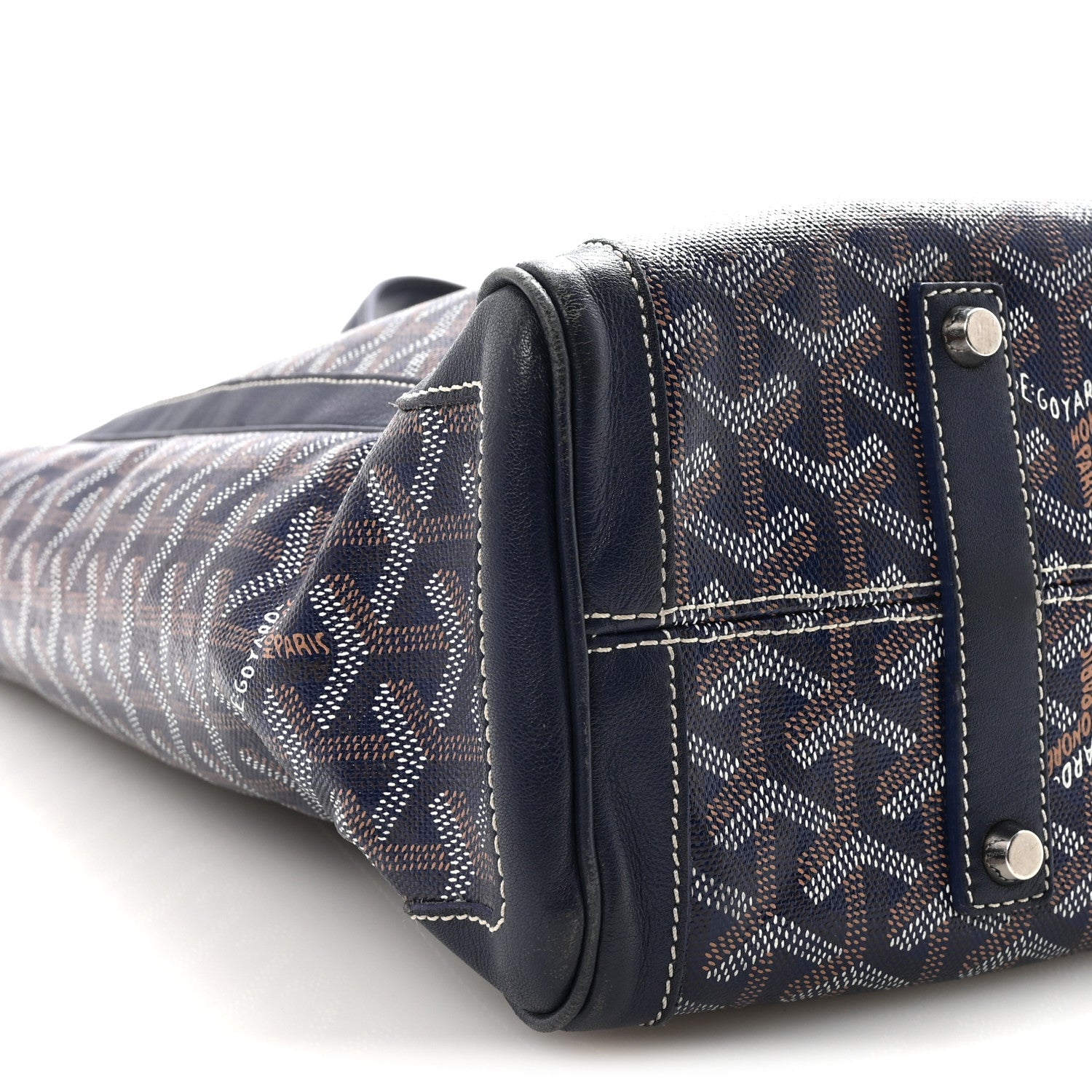 Goyardine Voltaire III Tote Navy