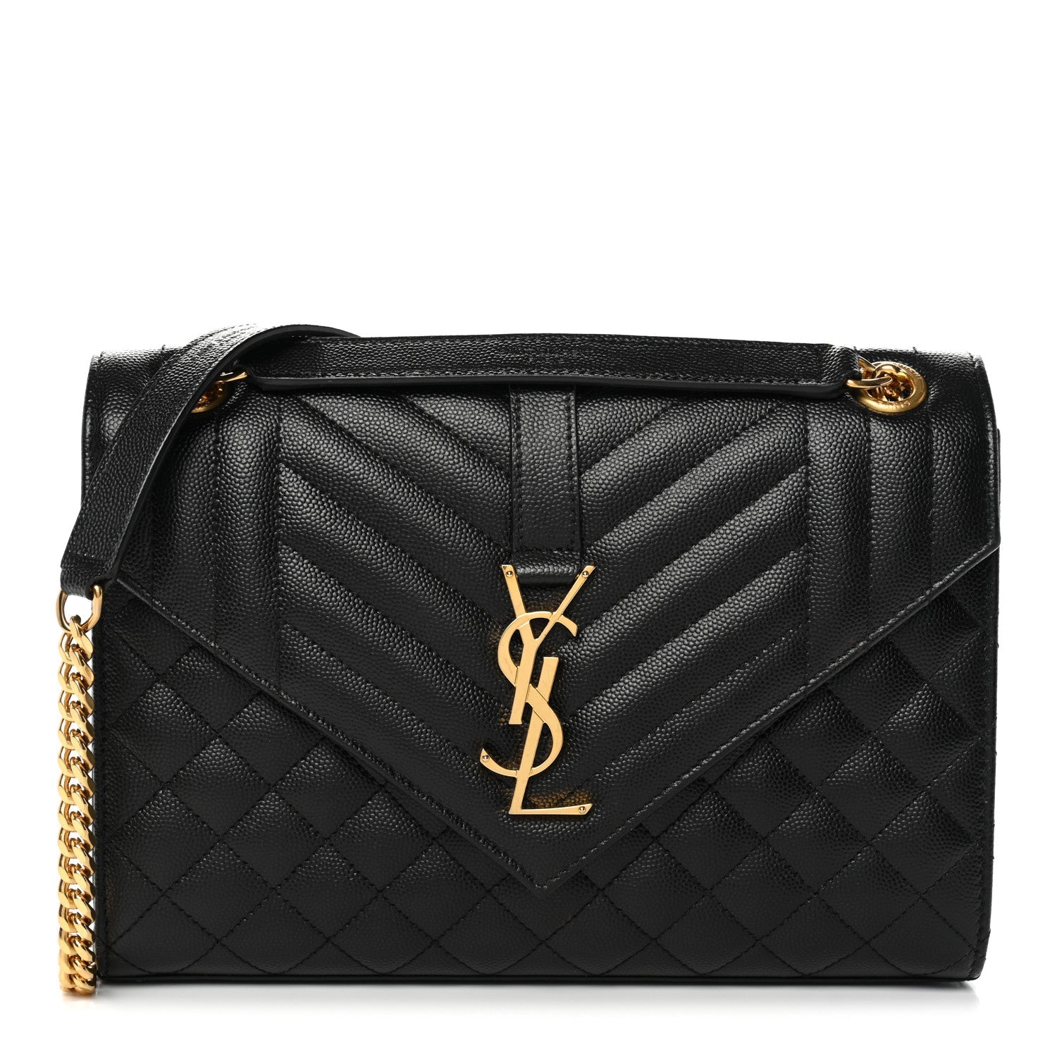 Grain De Poudre Textured Mixed Matelasse Triquilt Medium Monogram Satchel Black